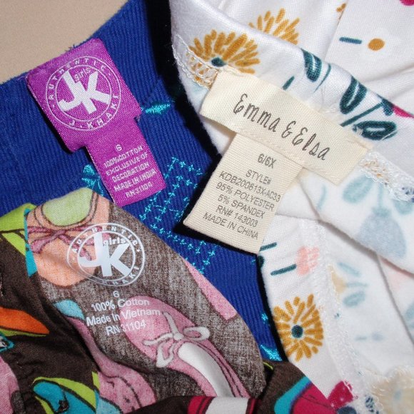 Lot of 3 Top Tunic Leggings Cord J Khaki Emma Elsa Long Sleeves Sz 6 6x - Picture 8 of 8